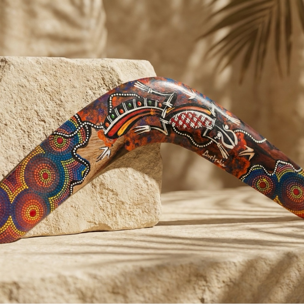 Authentic Hand Painted Australian Boomerang